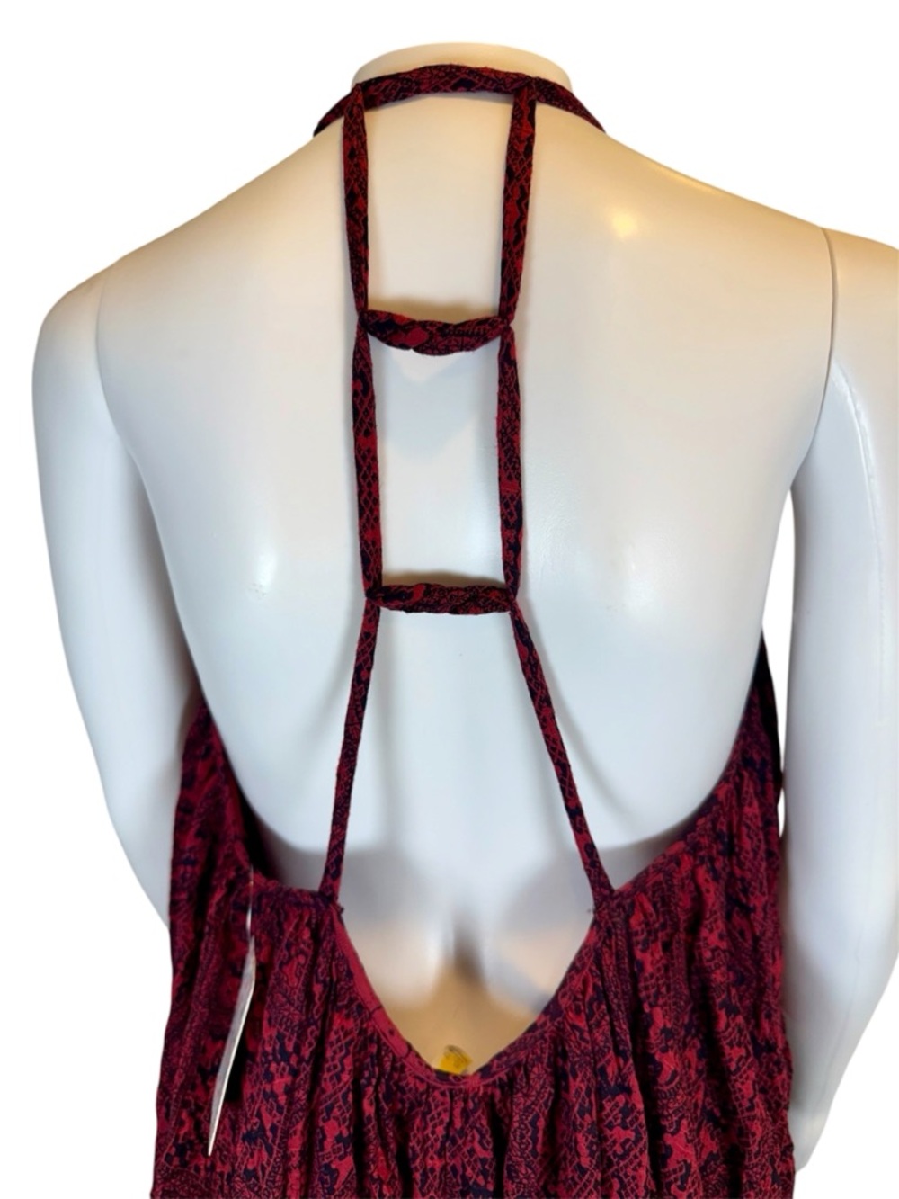 NWT Free People Ruffled Halter Tank Top XS Flowy Oversized Boho Hippie